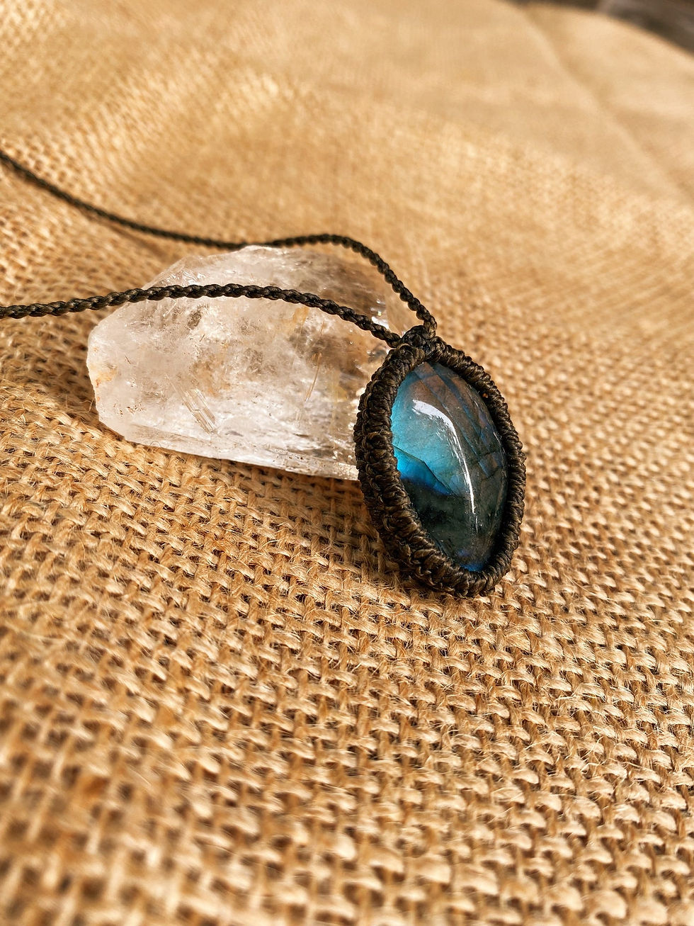 Thumbnail: Labradorite Necklace Macrame