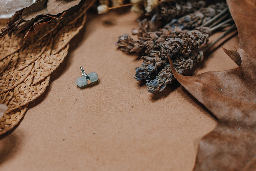 Thumbnail: Aquamarine Horizontal Silver Pendant