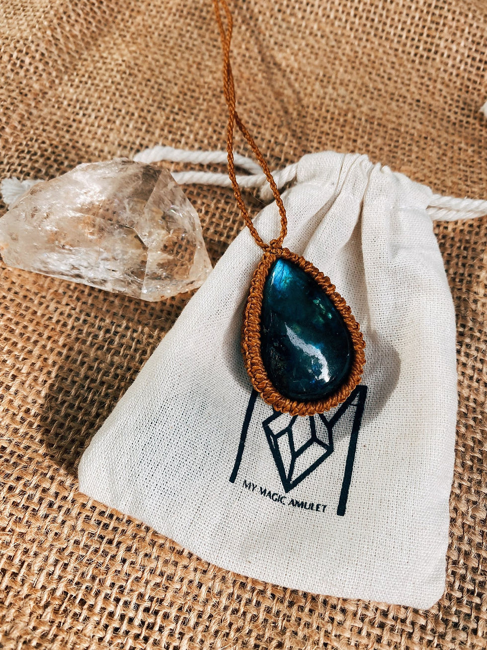 Thumbnail: Labradorite Necklace Macrame