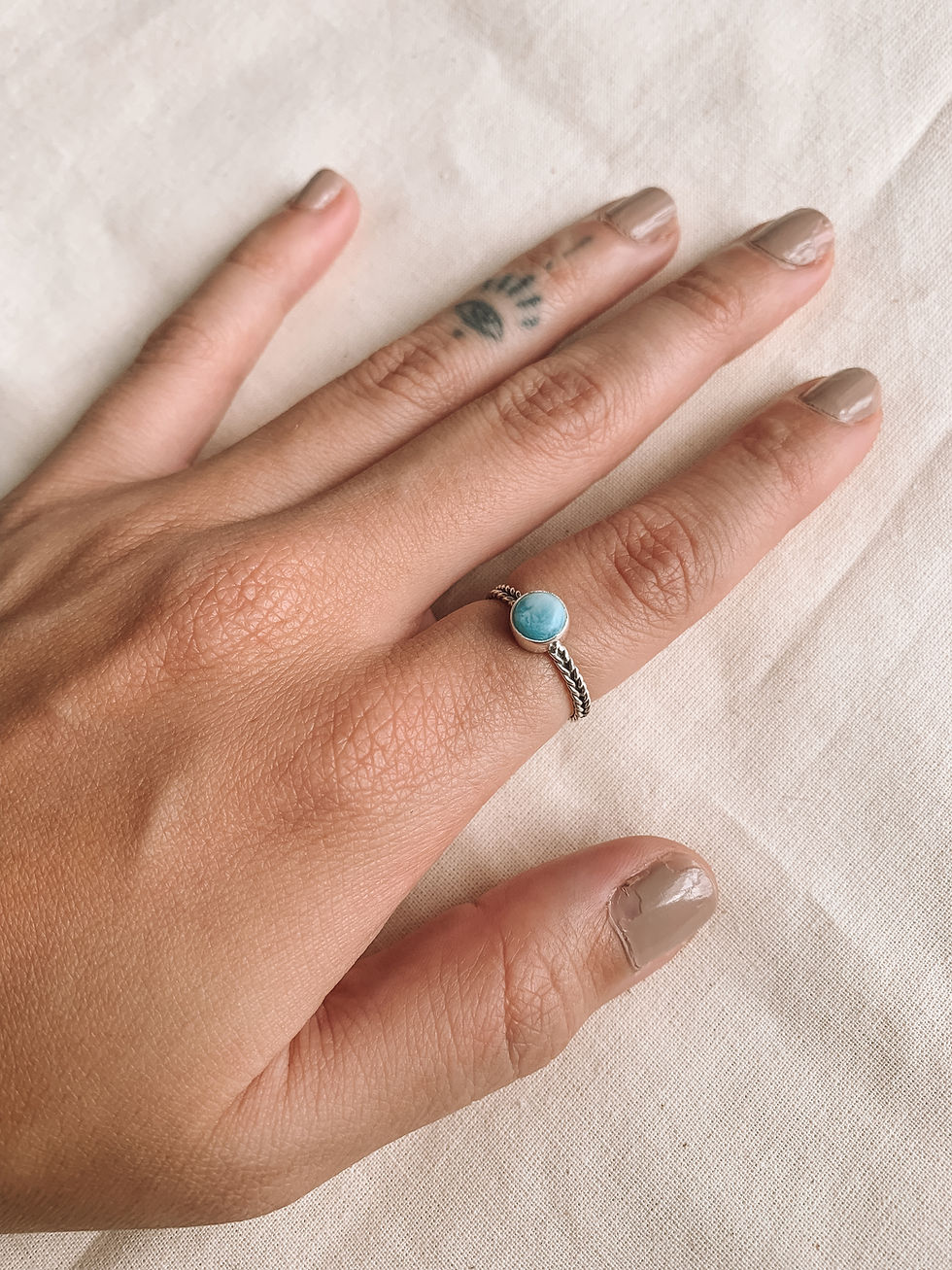 Thumbnail: Larimar Stone Silver Ring