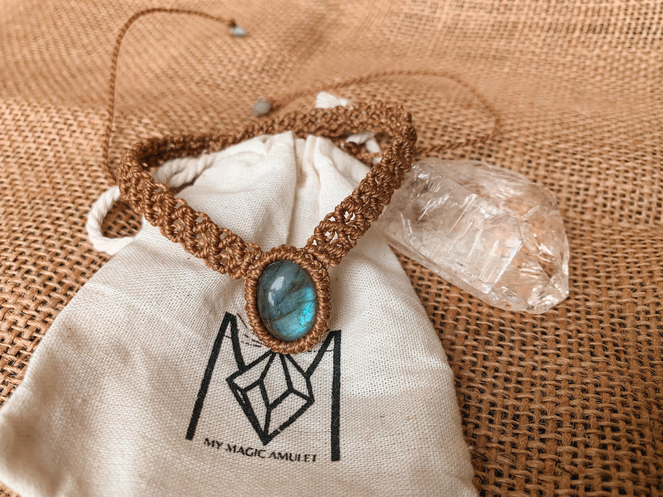 Labradorite Choker Macrame