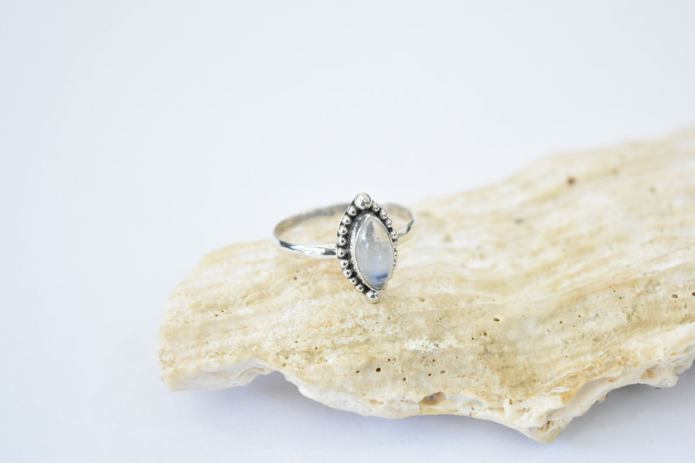 Thumbnail: Moonstone Crystal Silver Ring