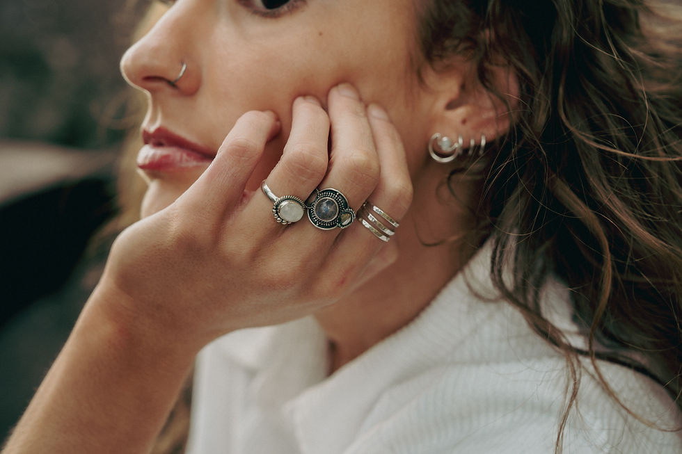 Thumbnail: Labradorite Boho Silver Ring
