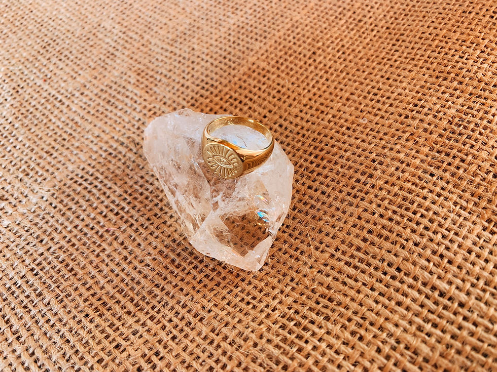 Thumbnail: Evil Eye Gold Signet Ring