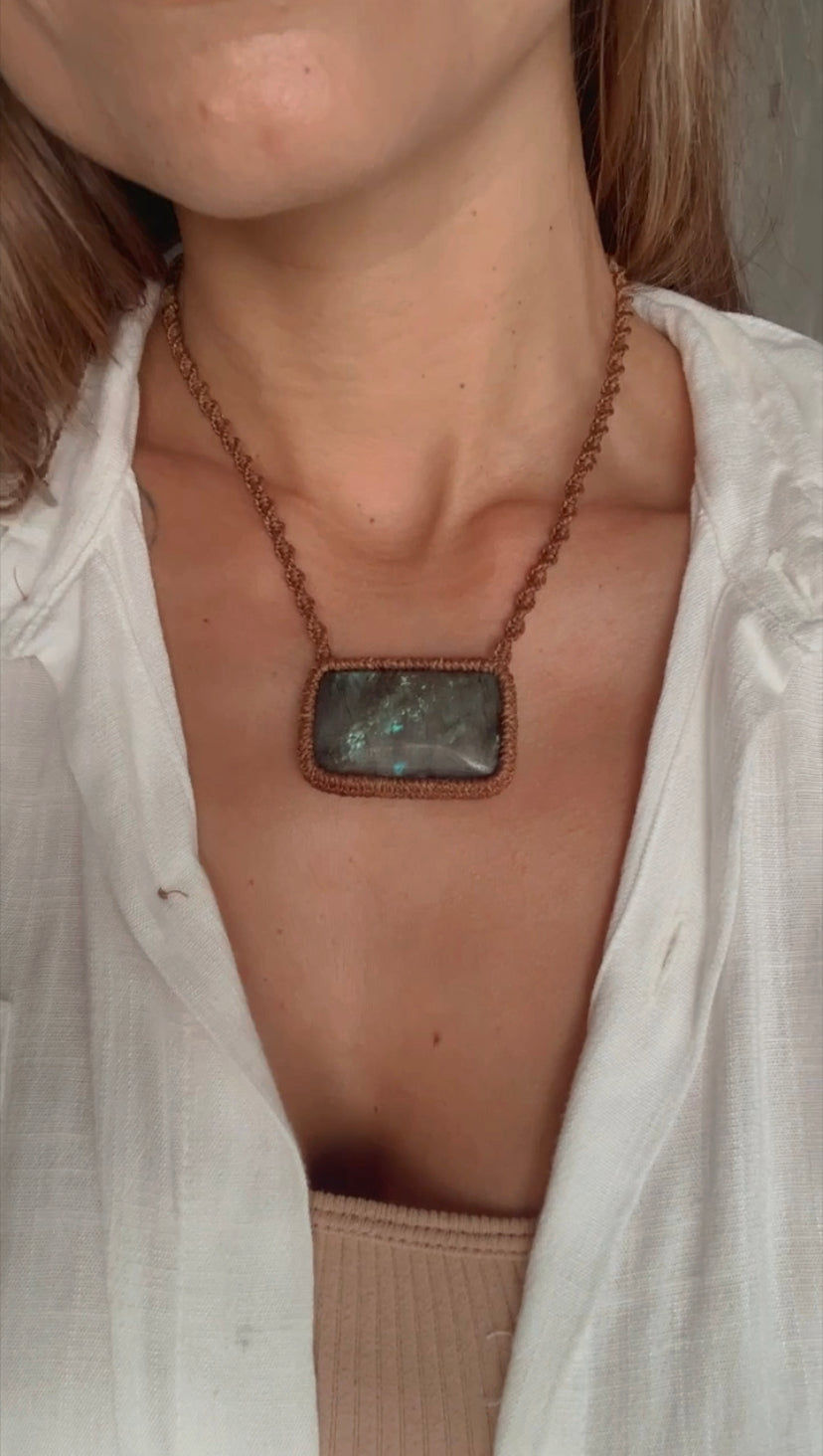 Thumbnail: Labradorite Necklace Macrame