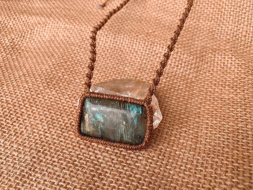 Thumbnail: Labradorite Necklace Macrame