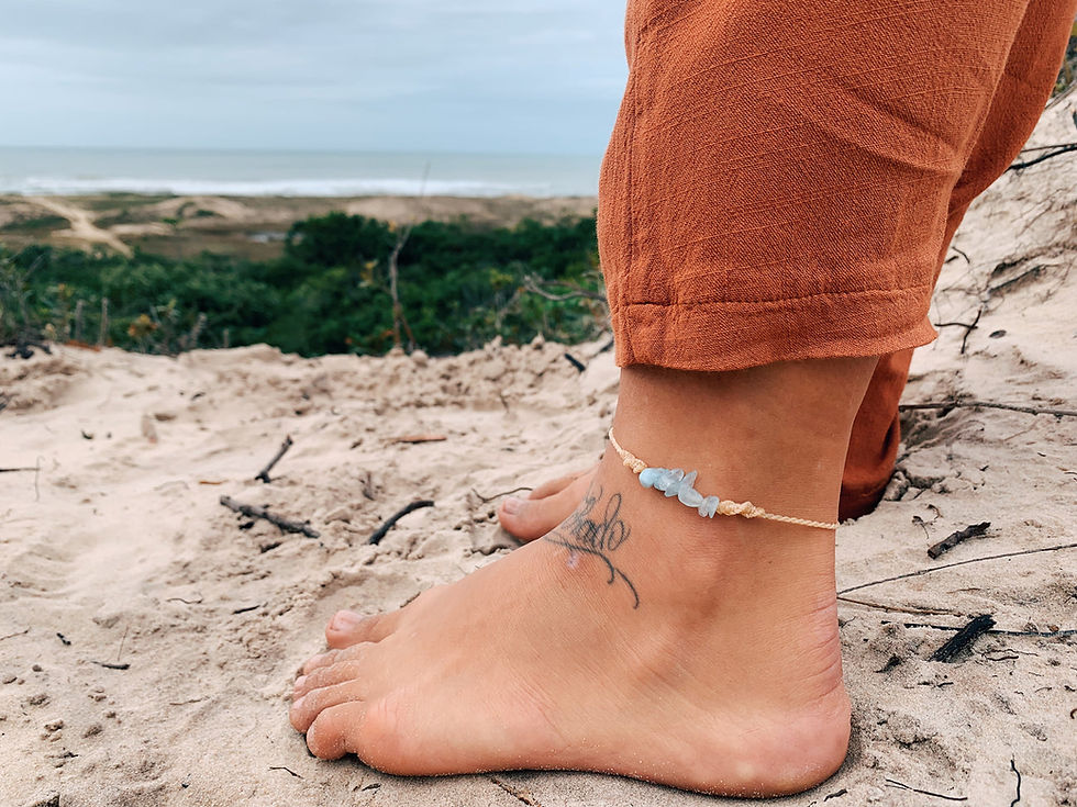 Thumbnail: Aquamarine Anklet Macrame