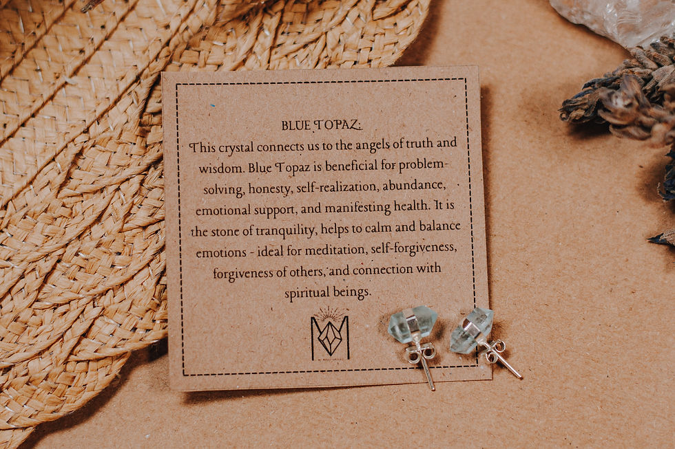 Thumbnail: Blue Topaz Point Stud Silver Earrings