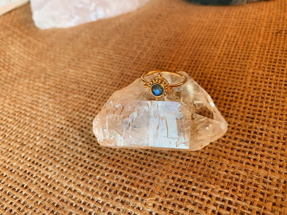 Thumbnail: Labradorite Dainty Gold Ring