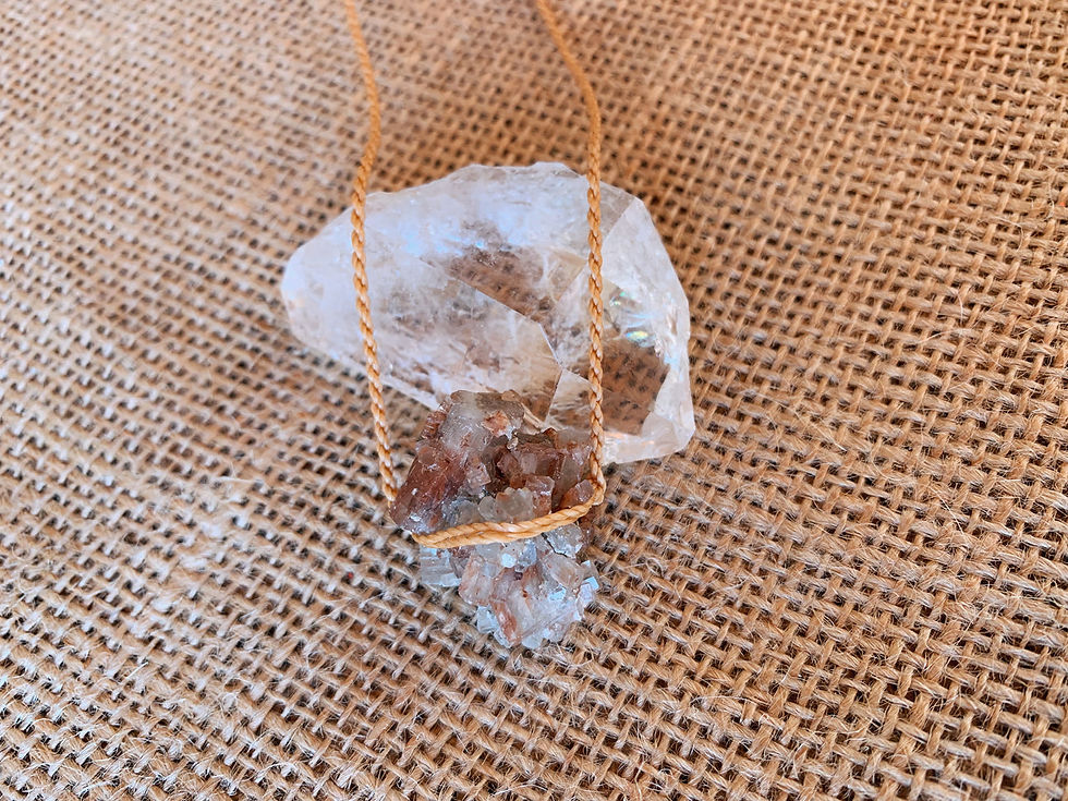 Thumbnail: Aragonite Sputnik Macrame Necklace