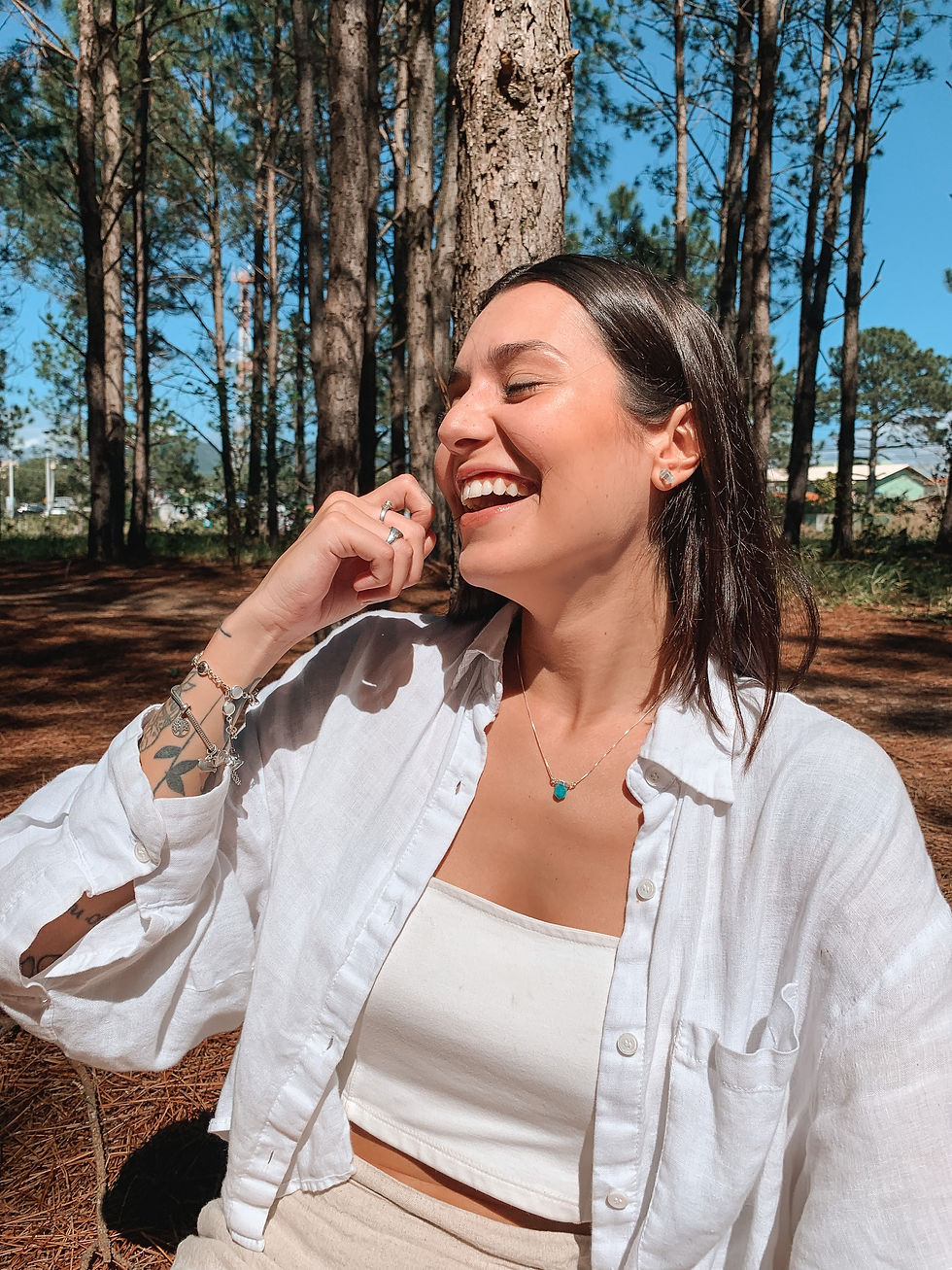 Thumbnail: Amazonite Point Silver Necklace