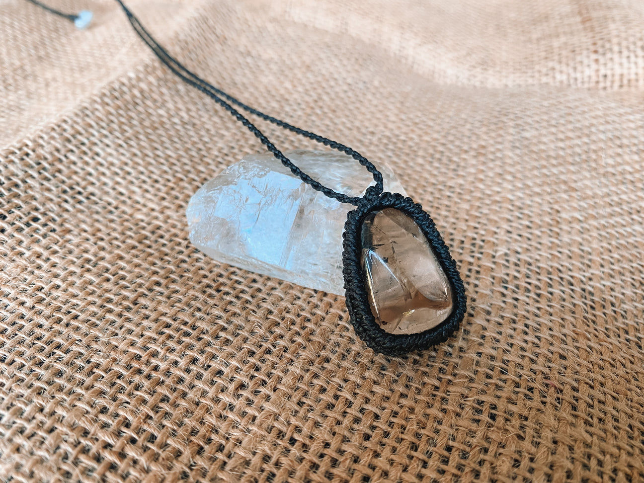 Smoky Quartz Macrame Necklace
