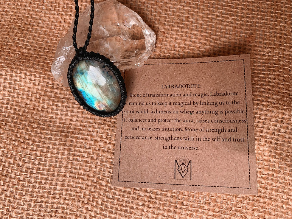 Thumbnail: Labradorite Necklace Macrame