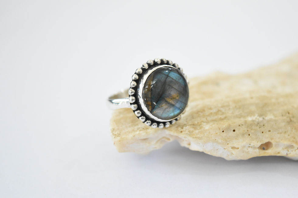 Thumbnail: Labradorite Stone Silver Ring