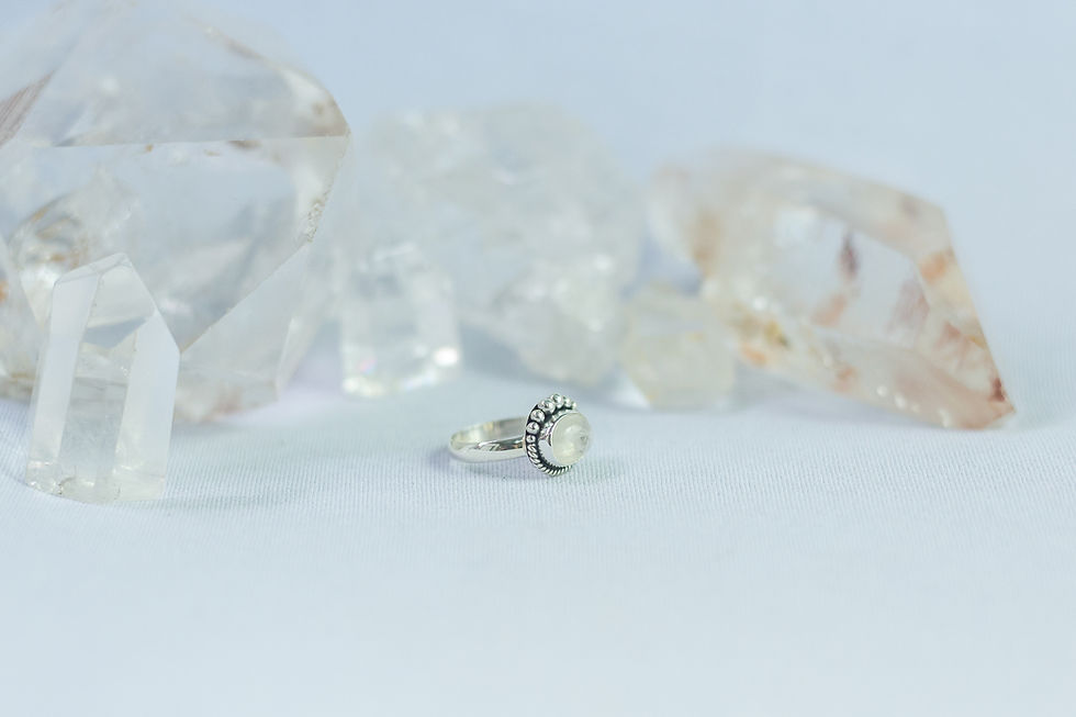 Thumbnail: Moonstone Crystal Silver Ring
