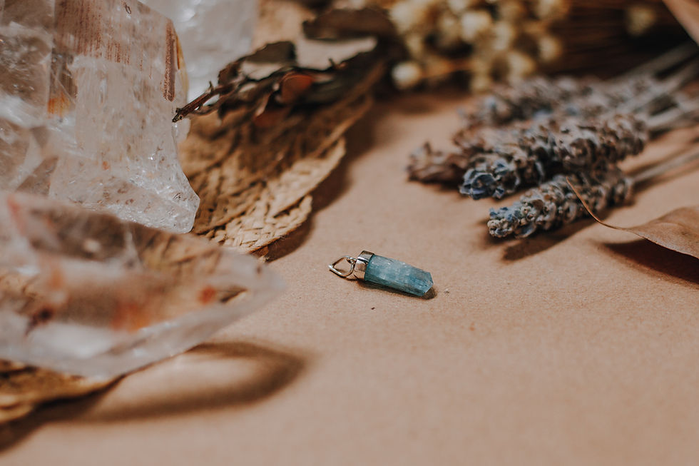 Thumbnail: Aquamarine Point Silver Pendant