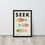 Thumbnail: Seek Luke 11:9-10 framed canvas Christian fish art with colorful geometric ichthys symbols modern minimalist design pastel co