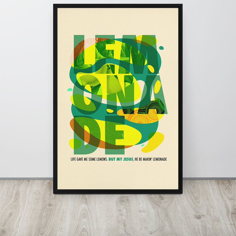 Thumbnail: Lemonade Forrest Frank framed canvas Christian wall art modern pop art 3D LEMONADE lettering bright green yellow citrus color