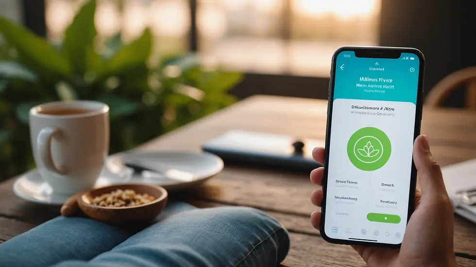 Close-up view of a mindfulness app on a smartphone
