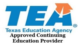 TEA logo showing that REACT is an approved continuing education provider in Texas