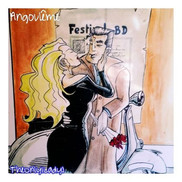 street art, couple kissing