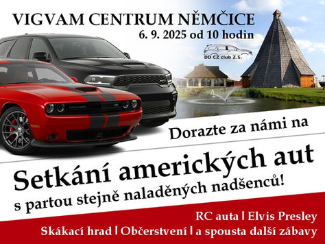 Setkání amerických aut | Vigvam Centrum | 6. 9. 2025