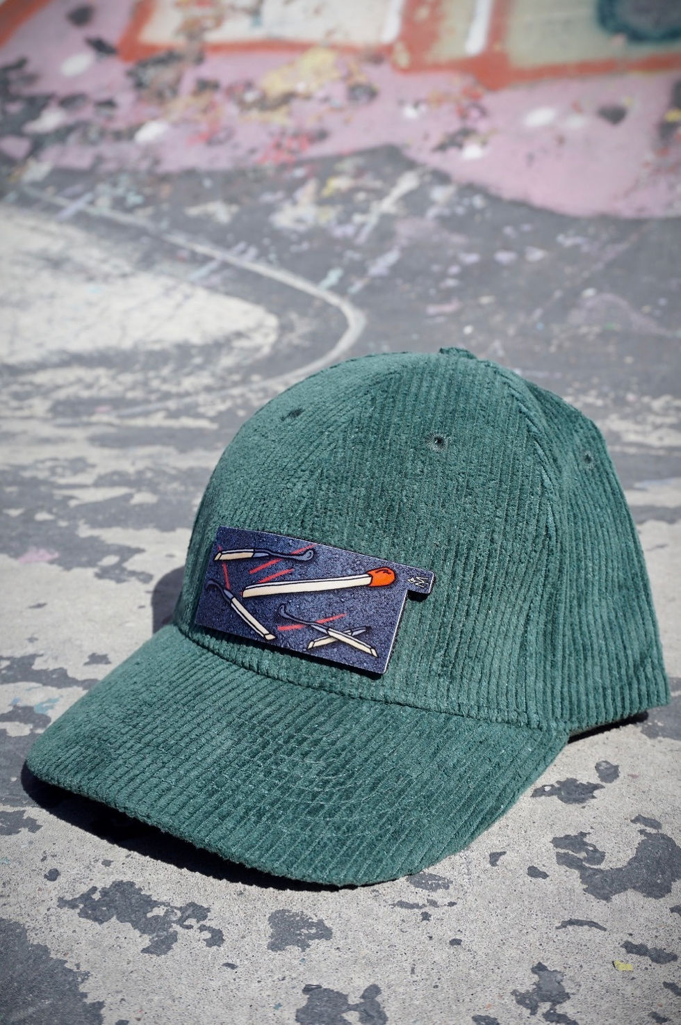 Thumbnail: Heart Beanie Matchstick Match Union patch Helsinki Small Business matches matchbox asphalt hat beanie hand drawn