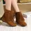 Thumbnail: Tassel Fringe Faux Suede Leather Ankle Boots