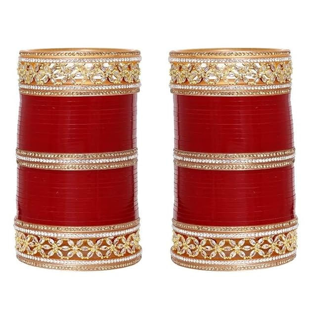 Maroon Designer Premium Bridal Dulhan Chuda/Wedding Chura Set Marriage For Women