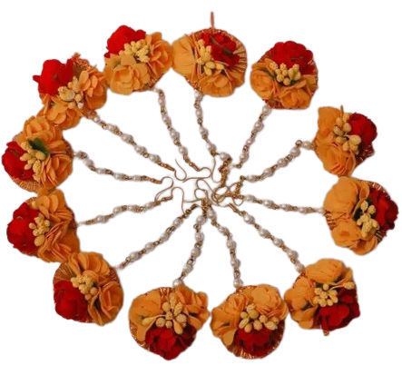 Women And Girls Maangtika Set For Haldi Mehndi Wedding Multicolor Pack of 12