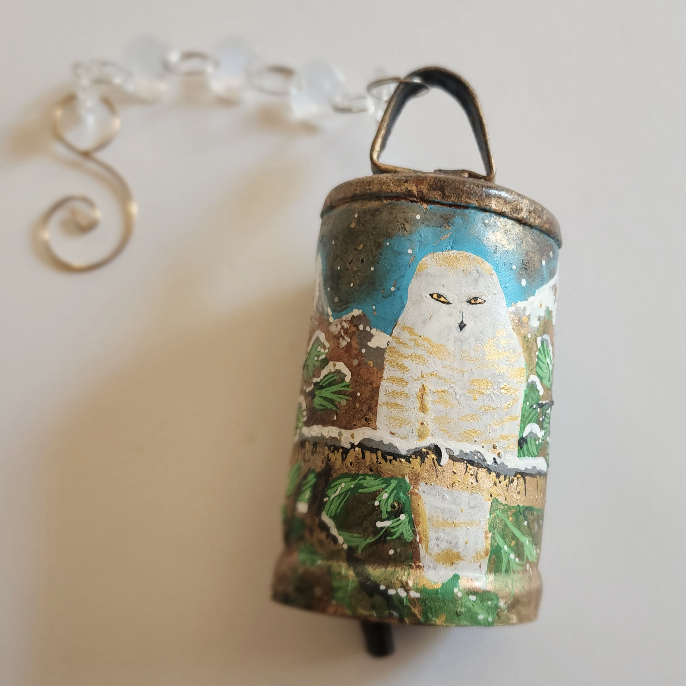 Painted Bell Cowbell Snowy Owl Hedwig