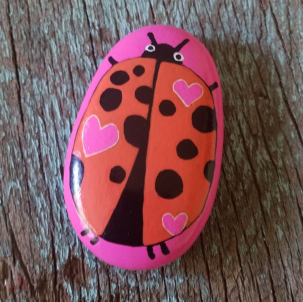 Bug On a Rug Ladybug Painted Rock