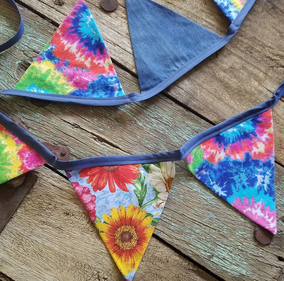 Thumbnail: Tie-Dye Denim Daisy Bunting