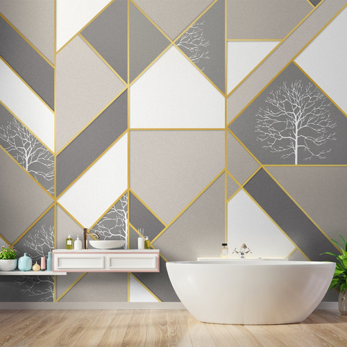 Gold Stripes with Textured Colors Design Wallpaper lifencolors