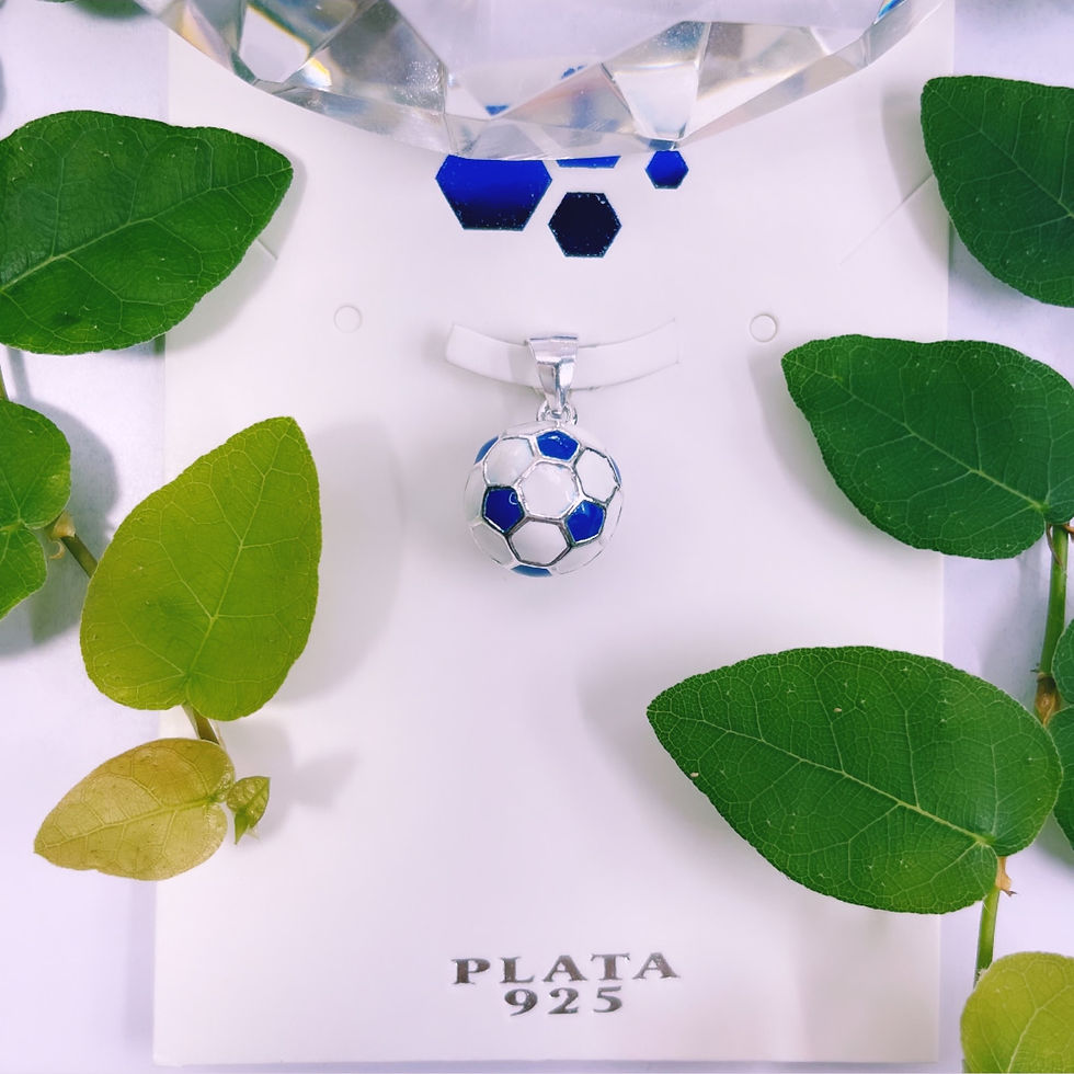 Miniatura: Dije Pelota de Fútbol azul blanco PLATA 925 Vélez Sarsfield