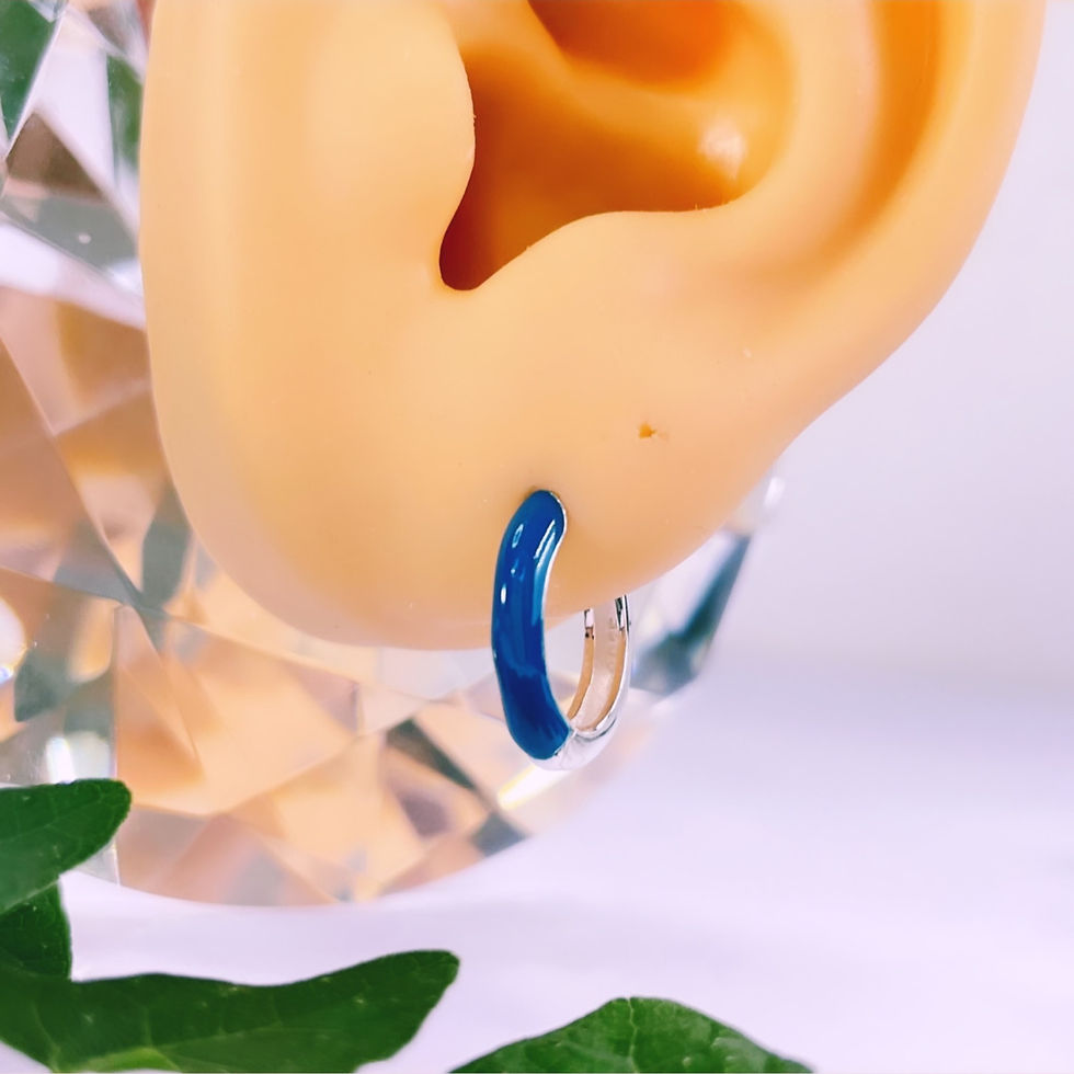 Miniatura: Aros plata 925 azules plata 925