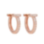 aros argollas chicas estilo T cristales blancos plata 925 enchapado oro rosado