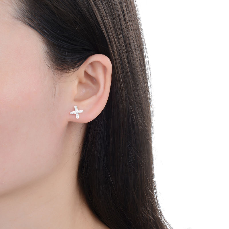 Miniatura: aros ta-te-ti OX con cristales plata 925
