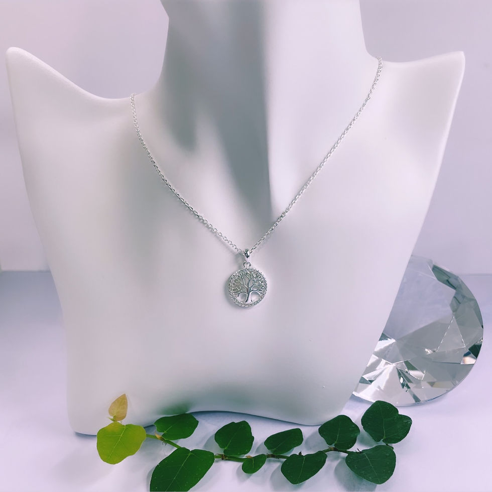 Miniatura: Dije Árbol de la vida con cristales blancos PLATA 925