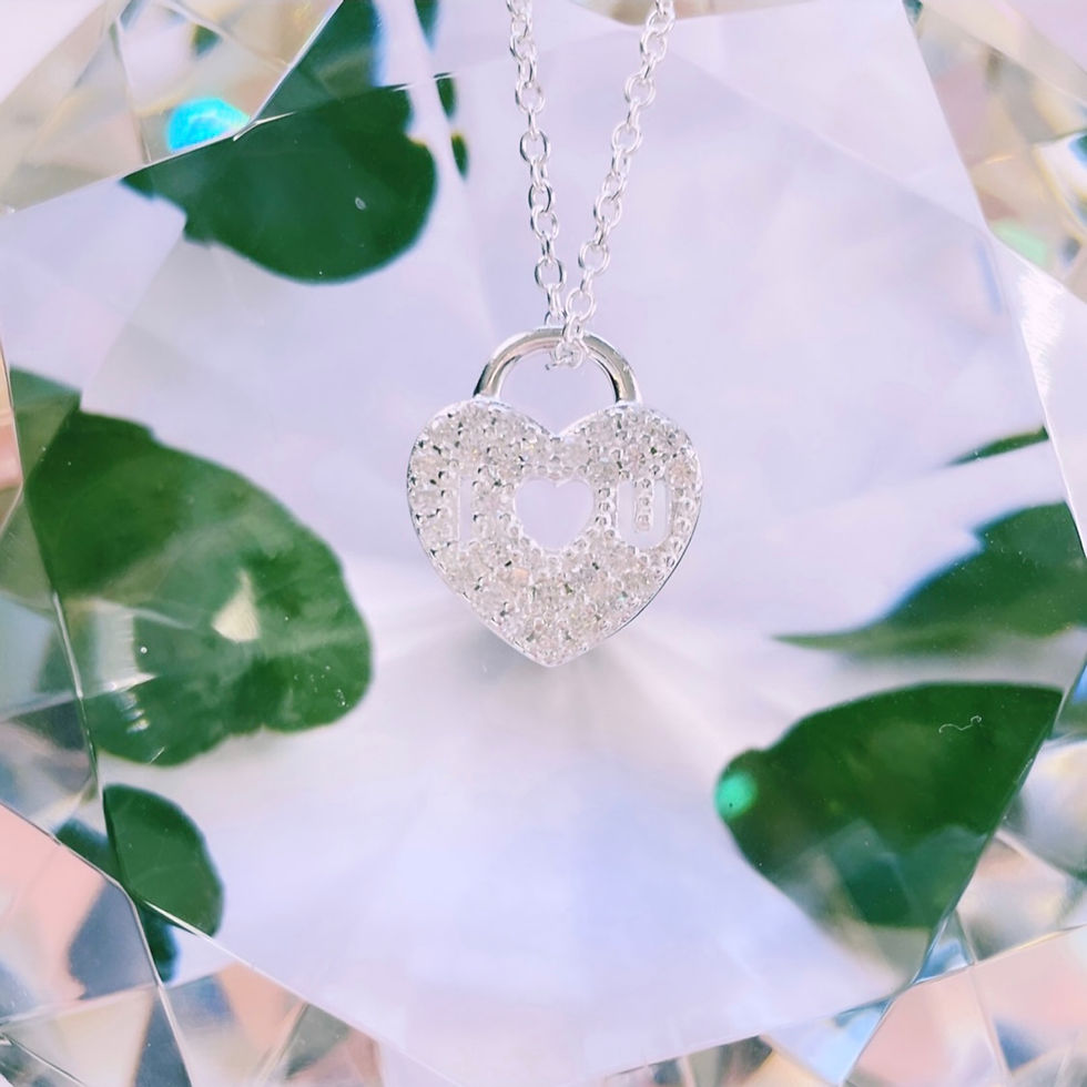 Miniatura: cadena corazón I LOVE YOU cristales blancos plata 925