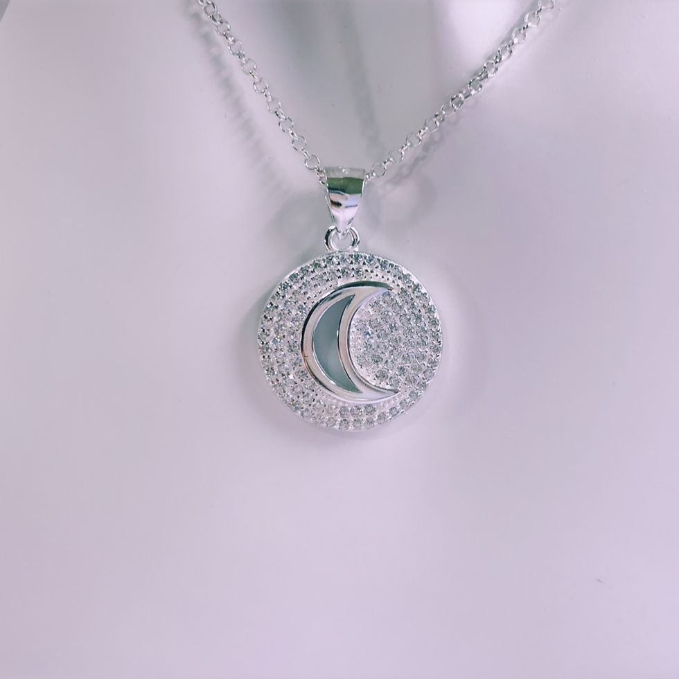Miniatura: dije Luna cristales blancos Plata 925