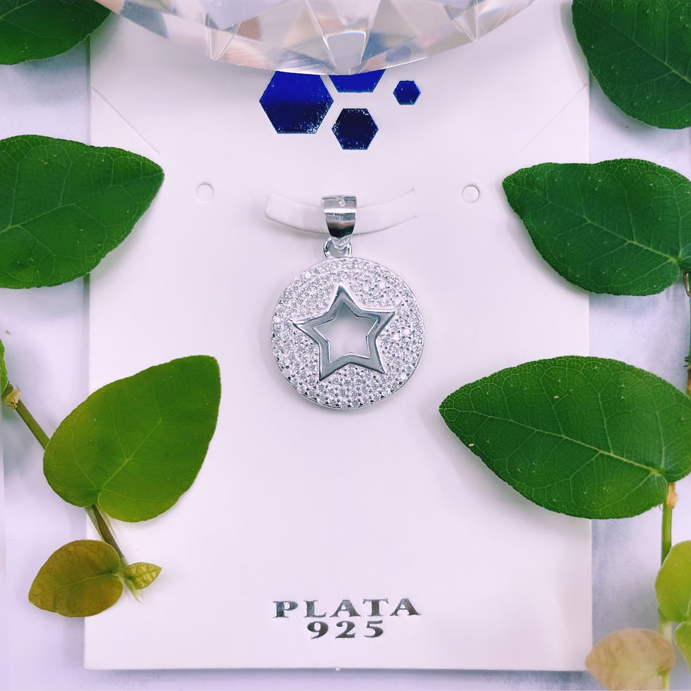 Dije Estrella cristales blancos PLATA 925