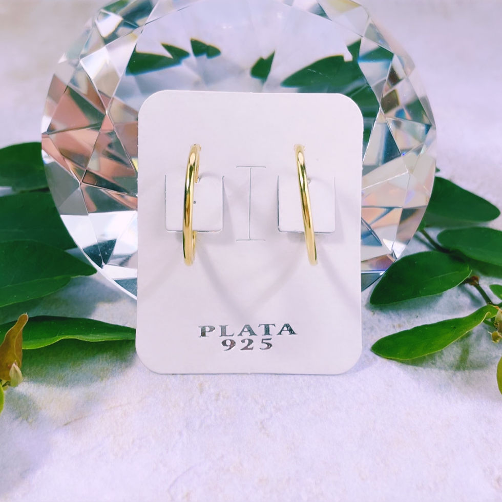 Miniatura: aros argolla clásicas plata 925 baño oro dorado