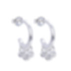 aros semi-argollas puntos de luz blancos plata 925