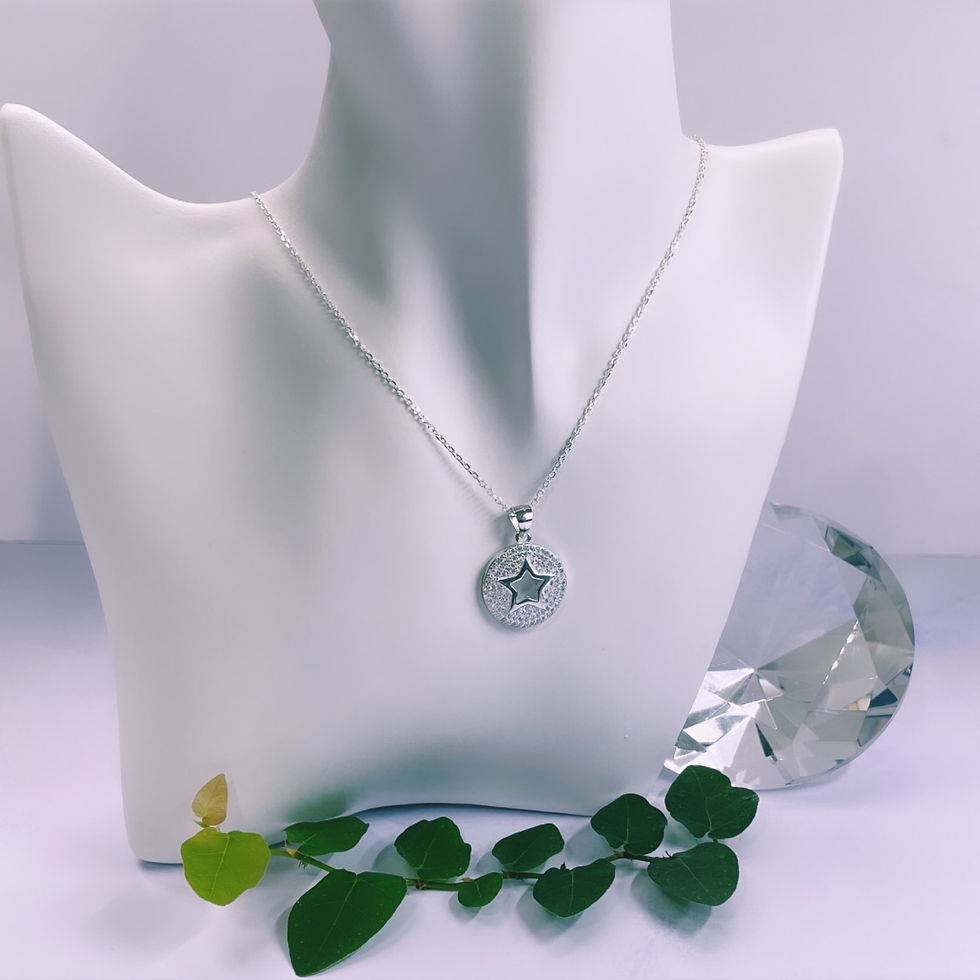 Miniatura: Dije Estrella cristales blancos PLATA 925
