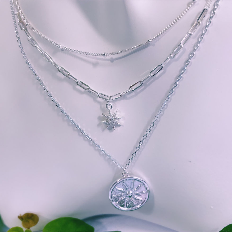 Miniatura: collar multicadenas sol azteca destello forcet cristal PLATA 925