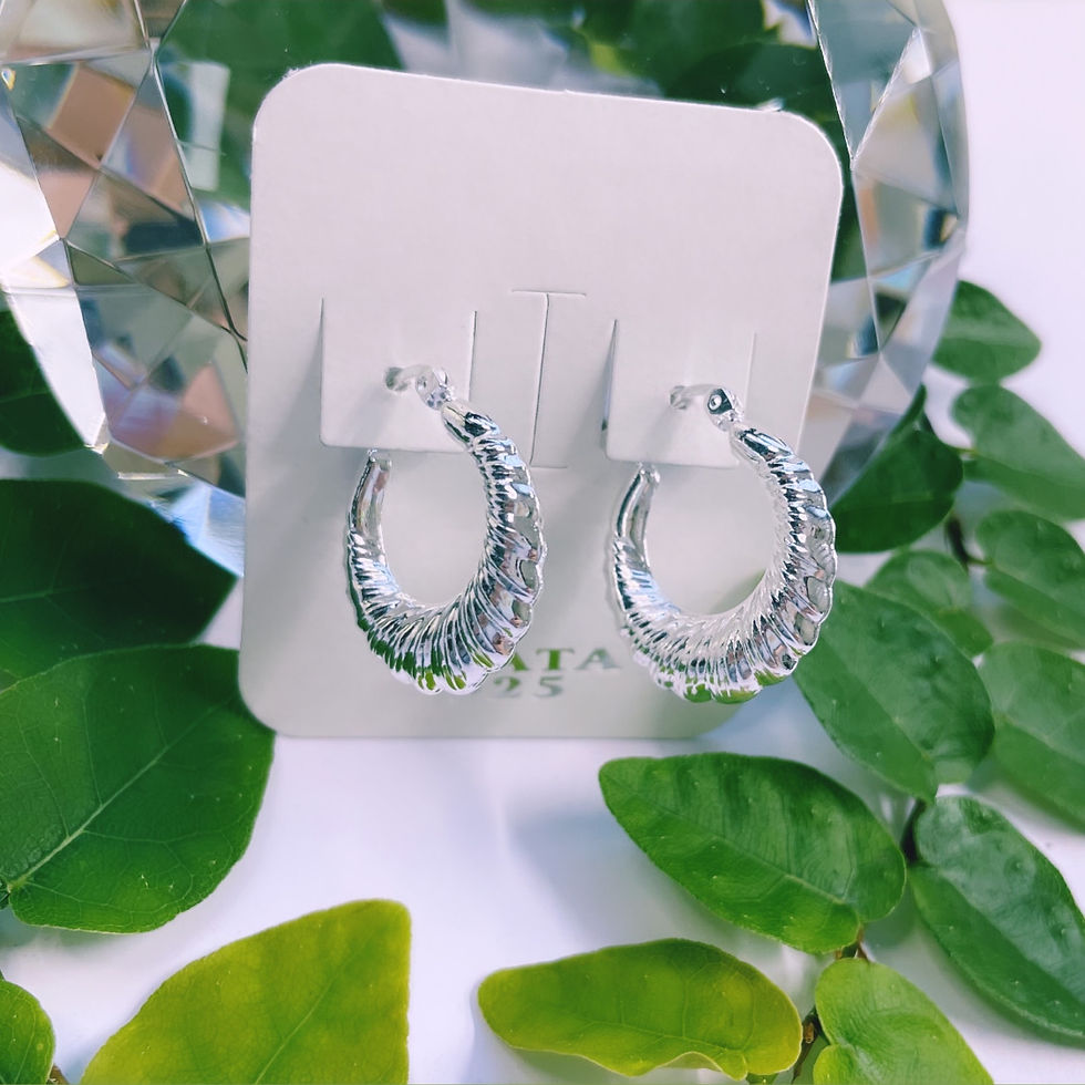 Miniatura: aros argolla torzada plata 925 inflada