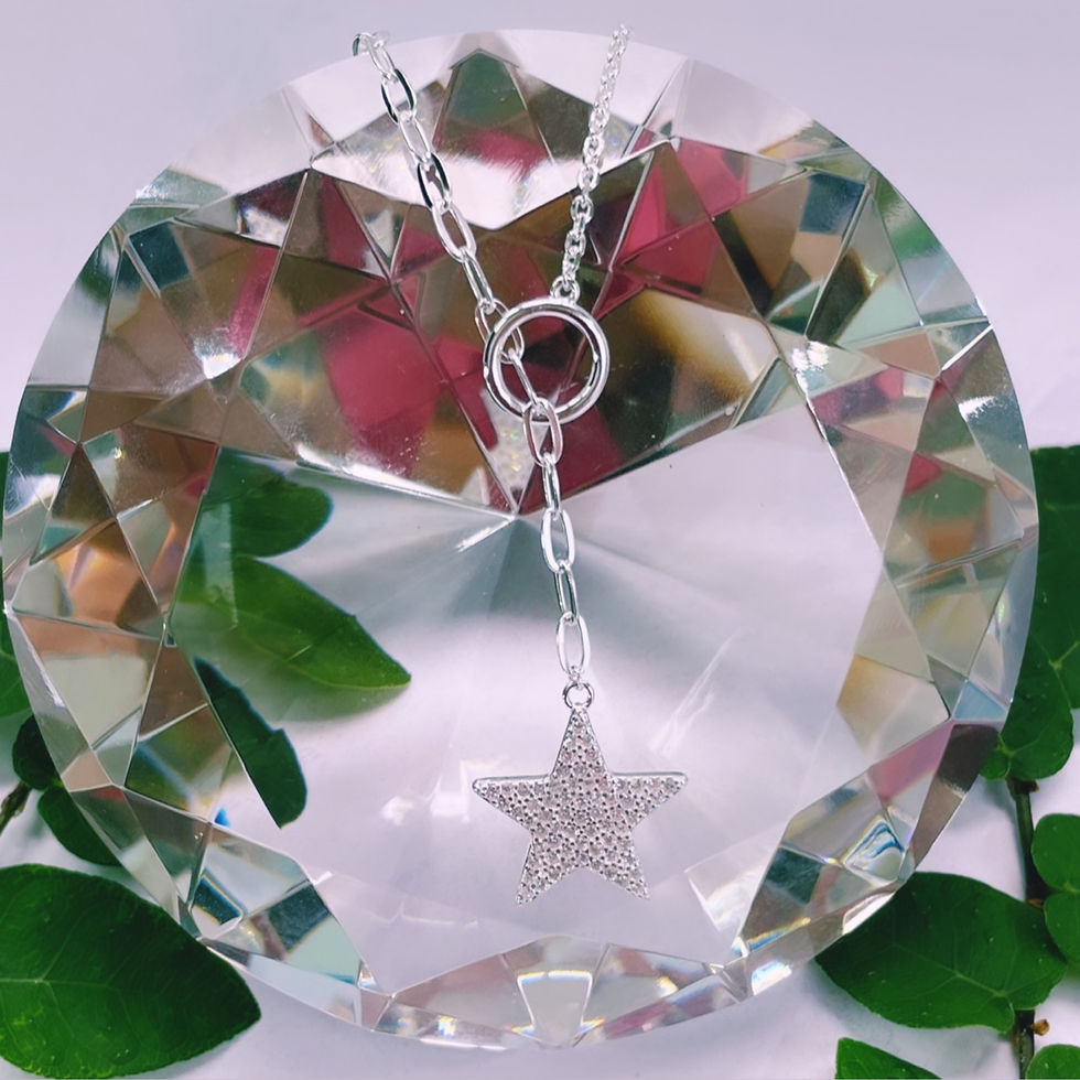 Miniatura: Cadena corbatero Estrella PLATA 925 cristales blancos regulable