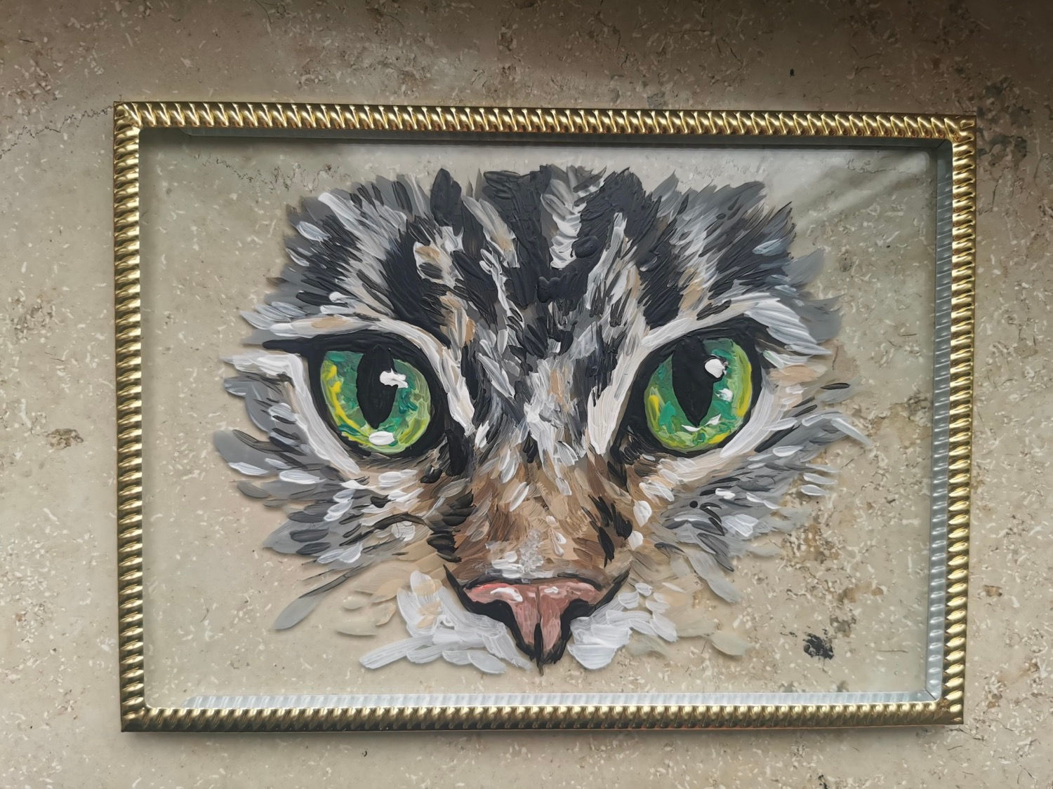 Katzenaugen auf Glas