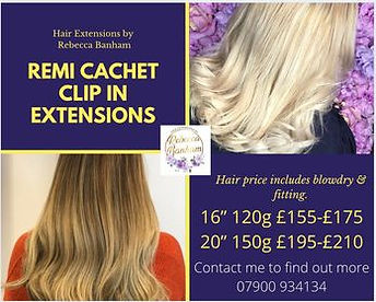 Remi Cachet clip in hair extensions by Rebecca Banham